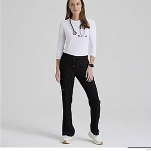 GREY’S ANATOMY CLASSIC MIA  6 POCKET SCRUB PANTS MEDIUM SIZE, BLACK